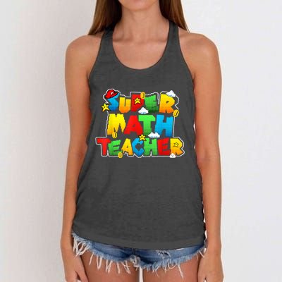 Super Math Teacher Funny Back To School Women's Knotted Racerback Tank