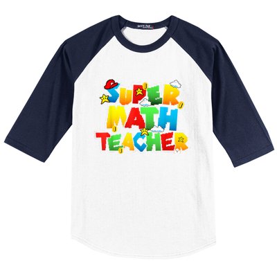 Super Math Teacher Funny Back To School Baseball Sleeve Shirt