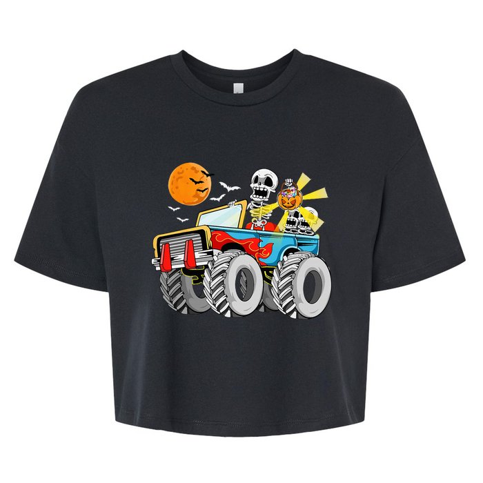 Spooky Monster Truck Halloween Costume Bella+Canvas Jersey Crop Tee