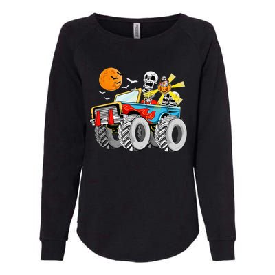 Spooky Monster Truck Halloween Costume Womens California Wash Sweatshirt