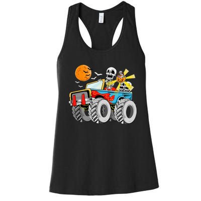 Spooky Monster Truck Halloween Costume Women's Racerback Tank