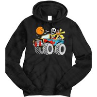 Spooky Monster Truck Halloween Costume Tie Dye Hoodie