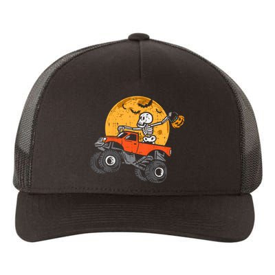 Skeleton Monster Truck Moon Candy Halloween Yupoong Adult 5-Panel Trucker Hat