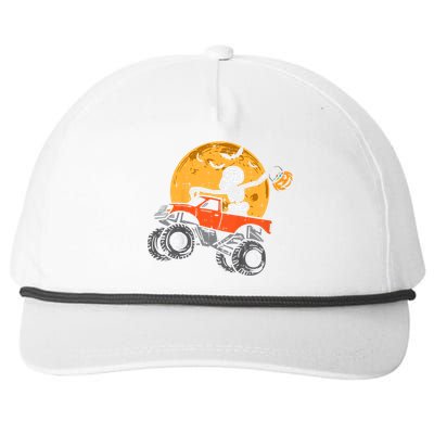 Skeleton Monster Truck Moon Candy Halloween Snapback Five-Panel Rope Hat