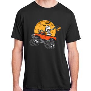 Skeleton Monster Truck Moon Candy Halloween Adult ChromaSoft Performance T-Shirt