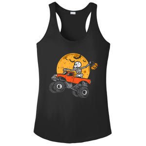 Skeleton Monster Truck Moon Candy Halloween Ladies PosiCharge Competitor Racerback Tank