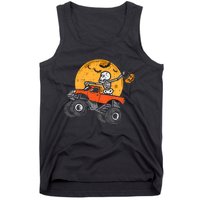 Skeleton Monster Truck Moon Candy Halloween Tank Top