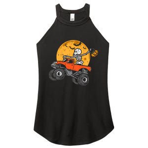 Skeleton Monster Truck Moon Candy Halloween Women's Perfect Tri Rocker Tank