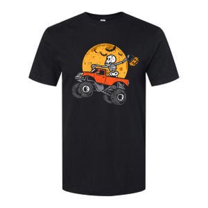 Skeleton Monster Truck Moon Candy Halloween Softstyle CVC T-Shirt