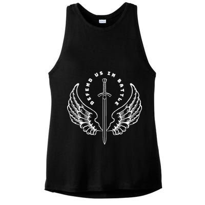 St. Michael The Archangel Defend Us In Battle Ladies PosiCharge Tri-Blend Wicking Tank