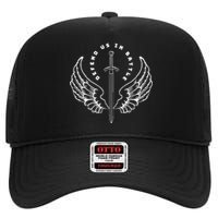 St. Michael The Archangel Defend Us In Battle High Crown Mesh Back Trucker Hat