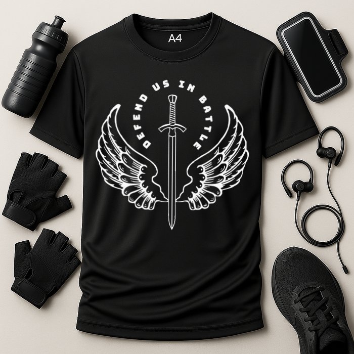 St. Michael The Archangel Defend Us In Battle Performance Shirt