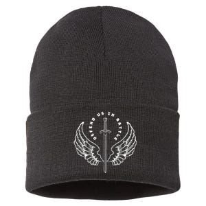 St. Michael The Archangel Defend Us In Battle Sustainable Knit Beanie