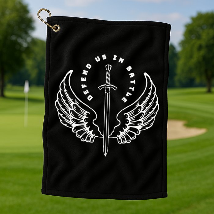 St. Michael The Archangel Defend Us In Battle Golf Towel