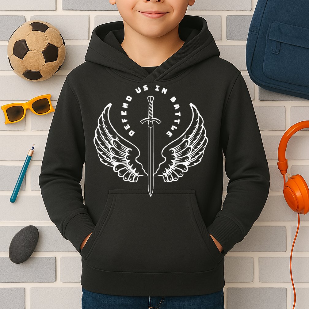St. Michael The Archangel Defend Us In Battle Kids Hoodie