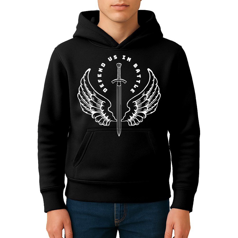 St. Michael The Archangel Defend Us In Battle Kids Hoodie