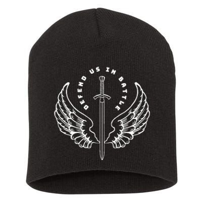 St. Michael The Archangel Defend Us In Battle Short Acrylic Beanie