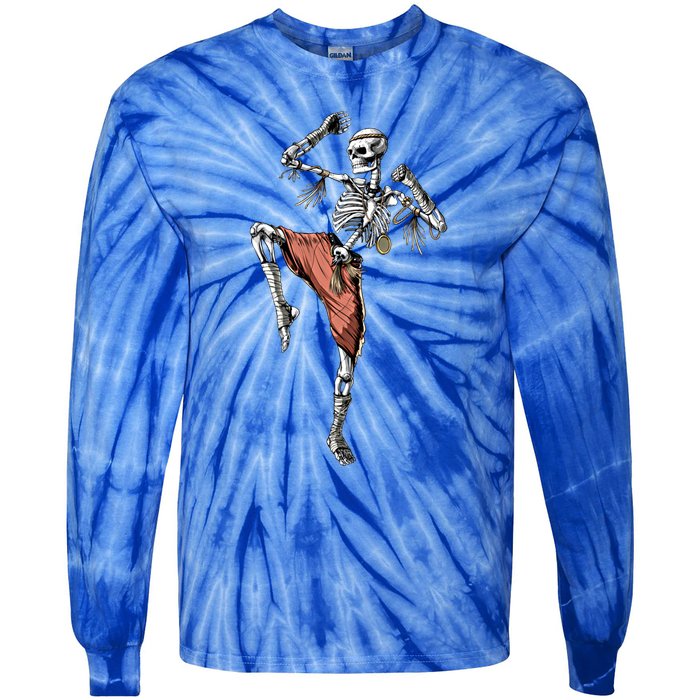 Skeleton Muay Thai Boxing Karate Kickboxing Martial Arts Gift Tie-Dye Long Sleeve Shirt