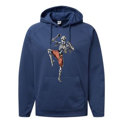 Skeleton Muay Thai Boxing Karate Kickboxing Martial Arts Gift Performance Fleece Hoodie