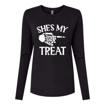 Shes My Trick Matching Couple Halloween Cute Gift Womens Cotton Relaxed Long Sleeve T-Shirt