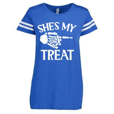 Shes My Trick Matching Couple Halloween Cute Gift Enza Ladies Jersey Football T-Shirt