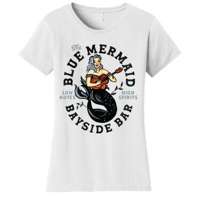 Sailor Mermaid Tattoo Guitar Playing Dive Bar Music Pinup Women's T-Shirt