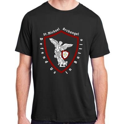 Saint Michael The Archangel Defend Us In Battle Adult ChromaSoft Performance T-Shirt