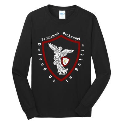 Saint Michael The Archangel Defend Us In Battle Tall Long Sleeve T-Shirt