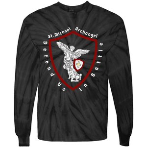 Saint Michael The Archangel Defend Us In Battle Tie-Dye Long Sleeve Shirt