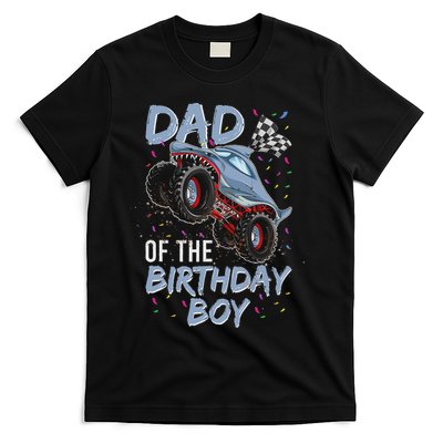Shark Monster Truck S For Men, Dad Of Birthday Boy T-Shirt