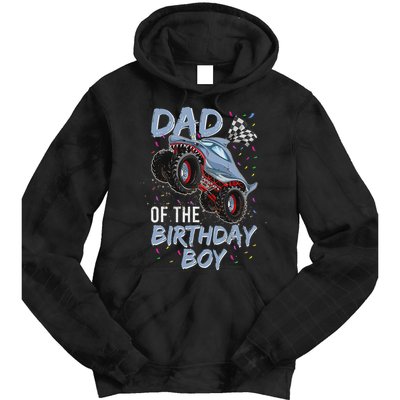 Shark Monster Truck S For Men, Dad Of Birthday Boy Tie Dye Hoodie