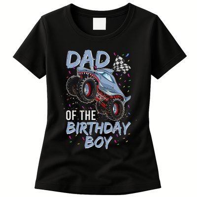 Shark Monster Truck S For Men, Dad Of Birthday Boy Womens T-Shirt