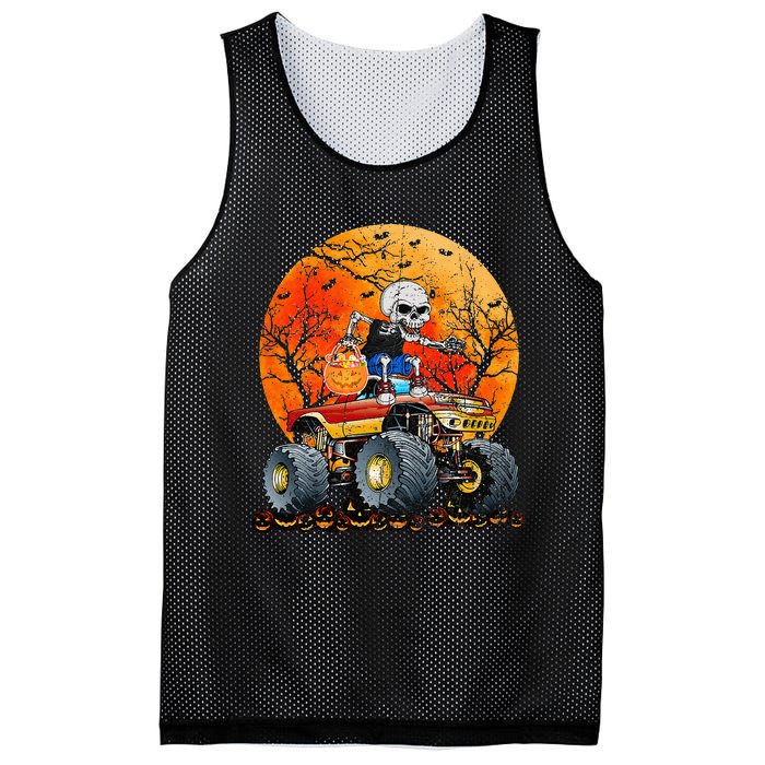 Skeleton Monster Truck Moon Candy Halloween Mesh Reversible Basketball Jersey Tank