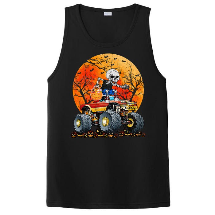 Skeleton Monster Truck Moon Candy Halloween PosiCharge Competitor Tank