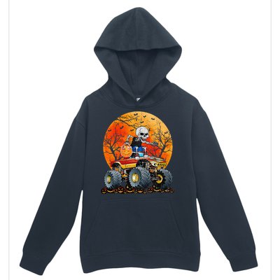 Skeleton Monster Truck Moon Candy Halloween Urban Pullover Hoodie