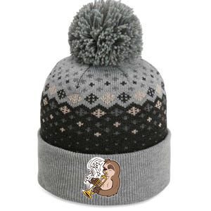 Sloth Musical Trumpet The Baniff Cuffed Pom Beanie