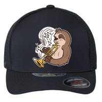 Sloth Musical Trumpet Flexfit Unipanel Trucker Cap