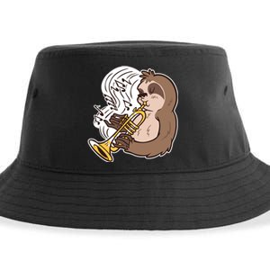 Sloth Musical Trumpet Sustainable Bucket Hat