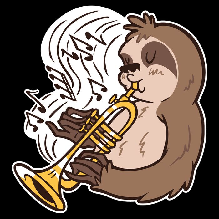 Sloth Musical Trumpet Flatbill Hat