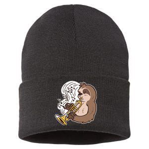 Sloth Musical Trumpet Sustainable Knit Beanie