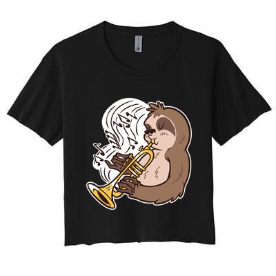 Sloth Musical Trumpet Crop Top