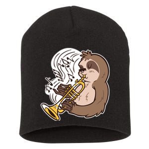 Sloth Musical Trumpet Short Acrylic Beanie