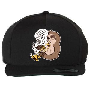 Sloth Musical Trumpet Wool Snapback Cap