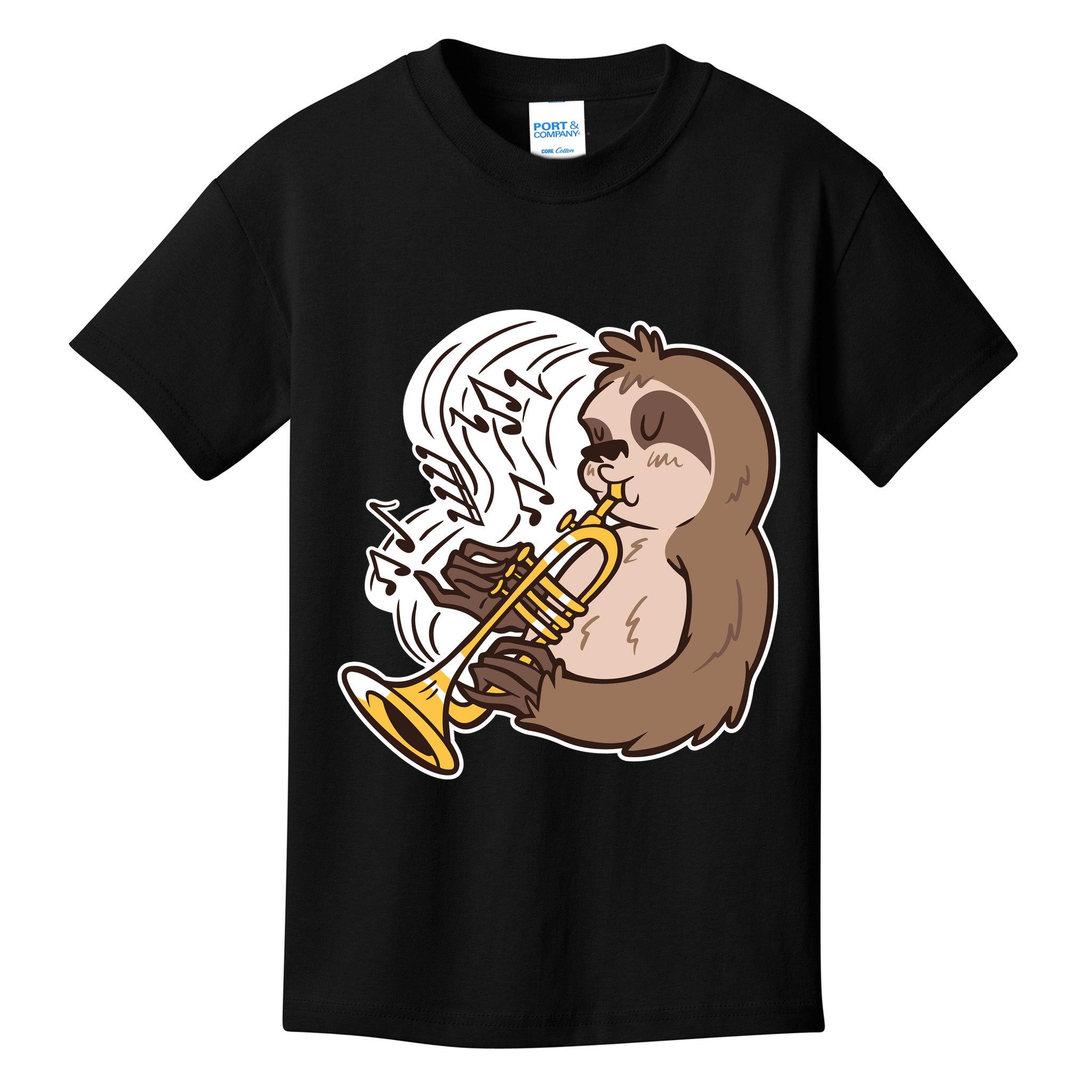 Sloth Musical Trumpet Kids T-Shirt