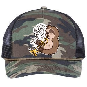 Sloth Musical Trumpet Retro Rope Trucker Hat Cap