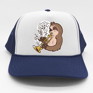 Sloth Musical Trumpet Trucker Hat