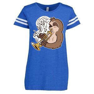 Sloth Musical Trumpet Enza Ladies Jersey Football T-Shirt