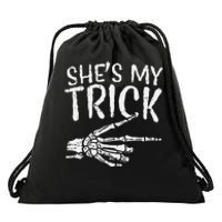 Shes My Trick Matching Couple Halloween Costume Boyfriend Drawstring Bag