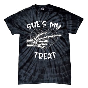 SheS My Treat Funny Halloween Matching Couple Tie-Dye T-Shirt