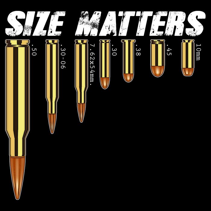 Size Matters Types Of Bulllets T-Shirt